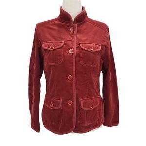 EUC Vintage L. L. Bean women's Corduroy stand collar many pockets jacket blazer